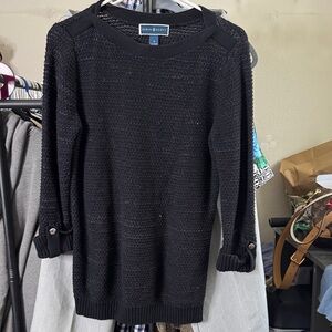 Karen Scott Women's Elegant Black Crew Neck Sweater